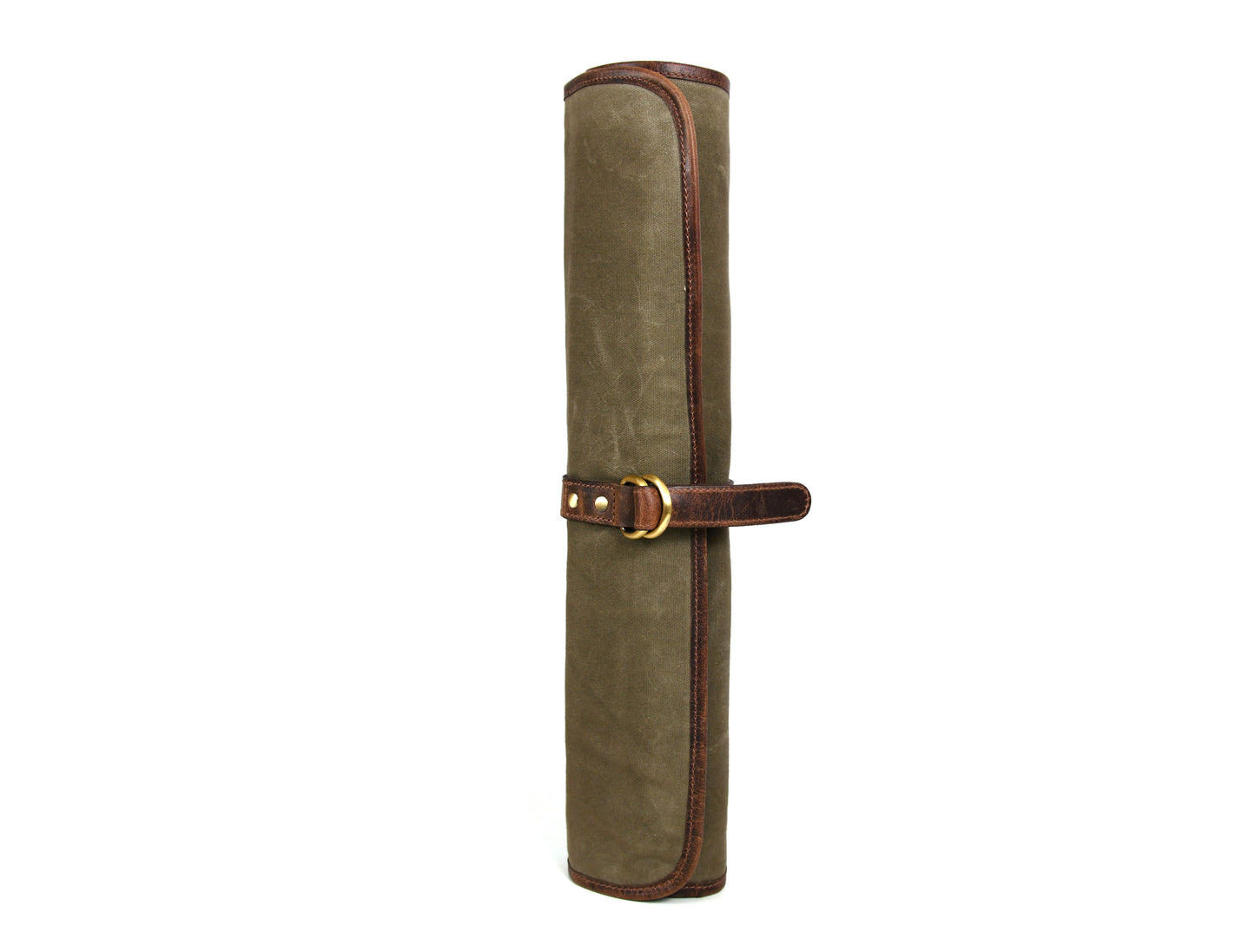 Étui à couteaux de chef en toile cirée vert - 5 fentes