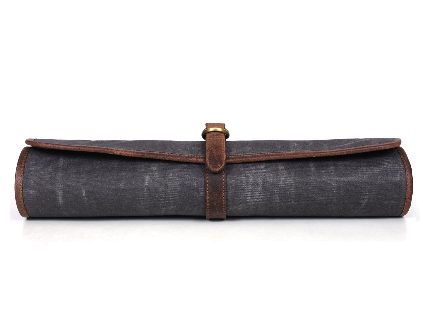 Étui à couteaux de chef en toile cirée gris - 5 fentes