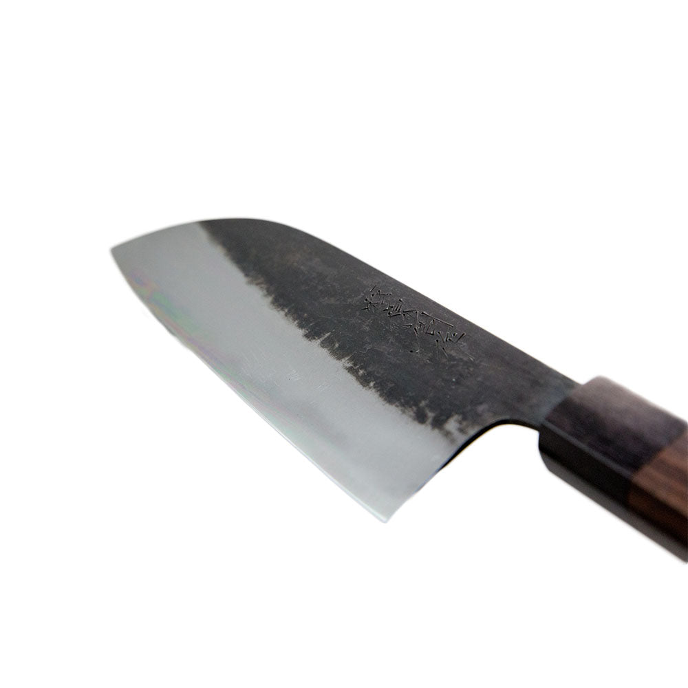 Couteau Santoku, shirogami steel, kurouchi finish