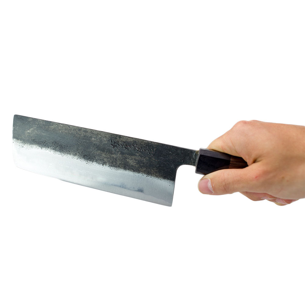 Couteau Nakiri 165mm, Shirogami steel, Kurouchi finish