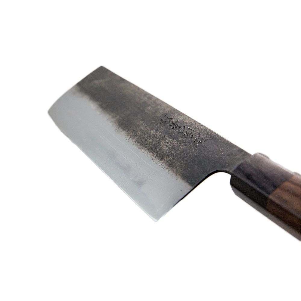 Couteau Nakiri 165mm, Shirogami steel, Kurouchi finish